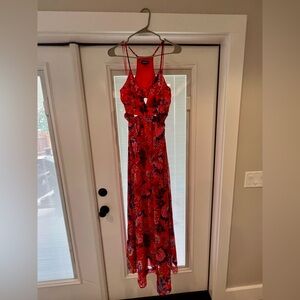 Express Maxi Dress - Cut Outs, Racerback, Open Lowerback